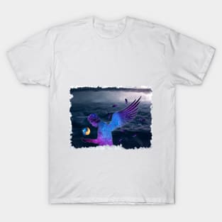 Angel Demon with Ice and Fire Magic T-Shirt